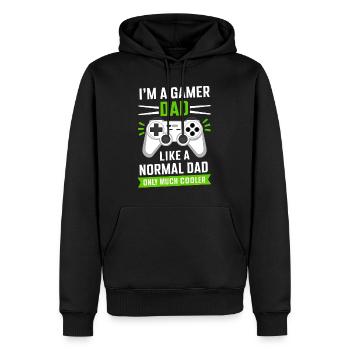 Gamer Dad T-Shirt – Funny Father's Day Gift - Sweat à capuche Premium bio Homme - noir - Devant - Nico (187cm)