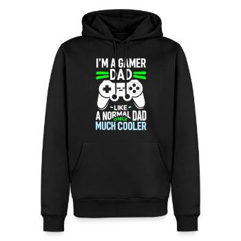 Gamer Dad T-Shirt – Funny Father's Day Gift - Sweat à capuche Premium bio Homme - noir - Devant - Nico (187cm)