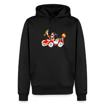 Auto, Wiltsch, Motor, Sport, Frech, Schweiz, art - Männer Premium Bio Hoodie - Schwarz - Vorne - Nico (187cm)