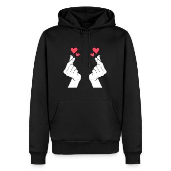 K-Pop Herz K-Drama Musik Südkoera - Männer Premium Bio Hoodie - Schwarz - Vorne - Nico (187cm)