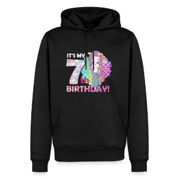 It's My 7th Birthday Mermaid Girl - Männer Premium Bio Hoodie - Schwarz - Vorne - Nico (187cm)