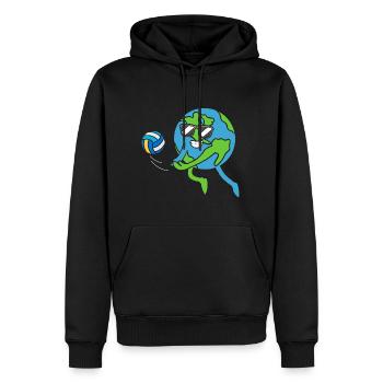 La Terre joue au volleyball Jour de la Terre Jour de la Terre - Sweat à capuche Premium bio Homme - noir - Devant - Nico (187cm)
