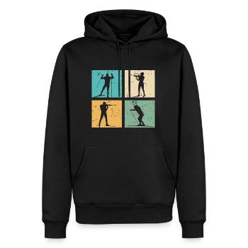 Biathlon Skifahren Ski Langlauf Biathlet Geschenk - Männer Premium Bio Hoodie - Schwarz - Vorne - Nico (187cm)