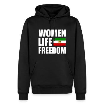 Women life freedom - Sweat à capuche Premium bio Homme - noir - Devant - Nico (187cm)