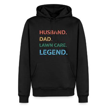 Ehemann Papa Rasenpflege Legende - Männer Premium Bio Hoodie - Schwarz - Vorne - Nico (187cm)