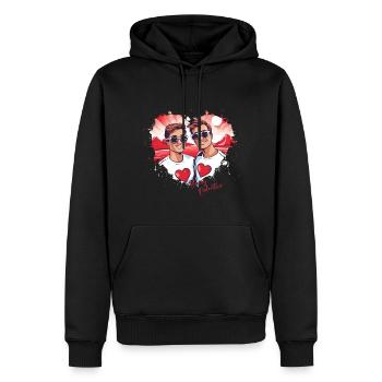 LGBT Gay Valentinstag Idee für Schwule - Männer Premium Bio Hoodie - Schwarz - Vorne - Nico (187cm)