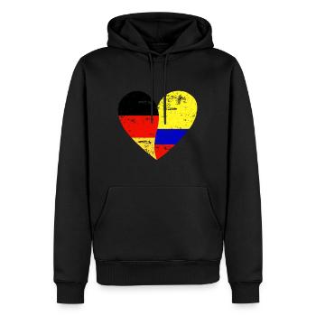 Flag Heart Germany Colombia Flag - Men’s Premium Organic Hoodie - black - Front - Nico (187cm)