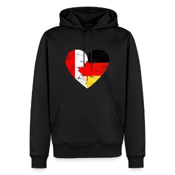 Flag Heart Canada Germany Flag - Men’s Premium Organic Hoodie - black - Front - Nico (187cm)