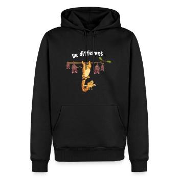 Be Different Giraffe With Bats - Männer Premium Bio Hoodie - Schwarz - Vorne - Nico (187cm)
