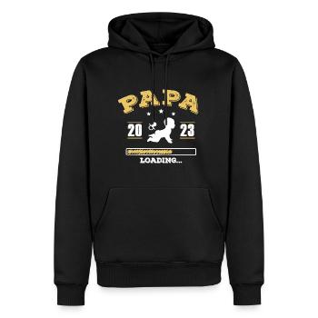 Papa 2023 Loading - Männer Premium Bio Hoodie - Schwarz - Vorne - Nico (187cm)