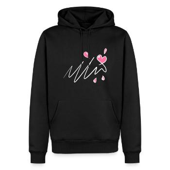herz rosa symbol liebe muster linie - Männer Premium Bio Hoodie - Schwarz - Vorne - Nico (187cm)