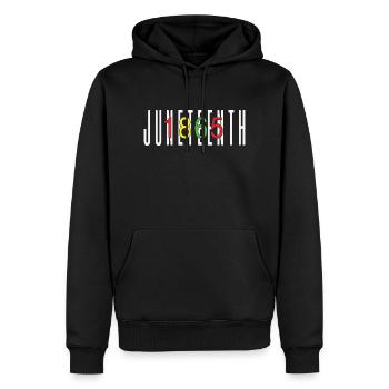Juneteenth Black History Celebrating Black Freedom - Sweat à capuche Premium bio Homme - noir - Devant - Nico (187cm)