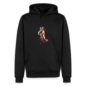 Mountainbike, Wiltsch, Haslital, Schweiz, Sport - Männer Premium Bio Hoodie - Schwarz - Vorne - Nico (187cm)