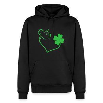 Koala Kleeblatt Herz Liebe - Männer Premium Bio Hoodie - Schwarz - Vorne - Nico (187cm)