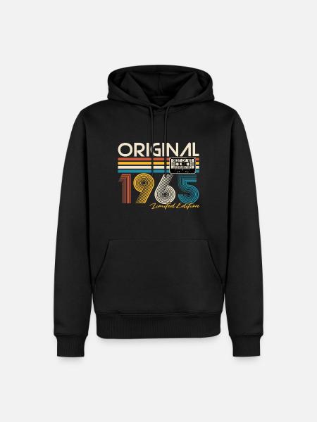 1965 Vintage Vintage Fødselsdag Retro Gave - Herre Premium økologisk hoodie - sort