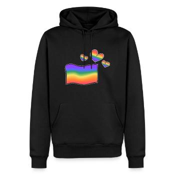 lgbt flagge herzen regenbogen herzen liebe - Männer Premium Bio Hoodie - Schwarz - Vorne - Nico (187cm)