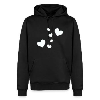 herzen muster herz symbole - Männer Premium Bio Hoodie - Schwarz - Vorne - Nico (187cm)