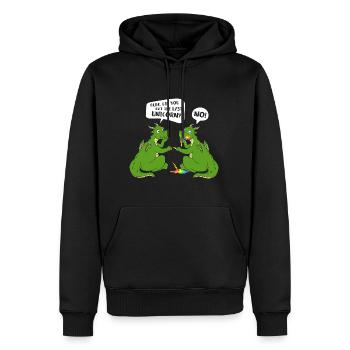 Dude Did You Eat The Last Unicorn - Männer Premium Bio Hoodie - Schwarz - Vorne - Nico (187cm)
