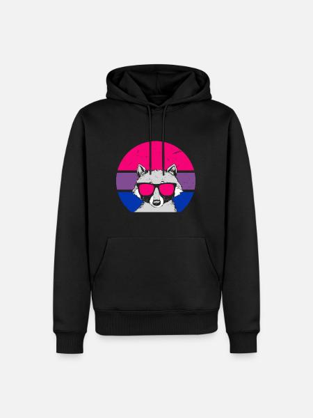 Bisexueller Waschbär mit Brille - Männer Premium Bio Hoodie - Schwarz