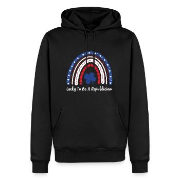 Lucky To Be A Republican  Rainbow - Männer Premium Bio Hoodie - Schwarz - Vorne - Nico (187cm)