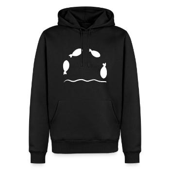 poissons d’eau poissons nagent militants des droits des animaux - Sweat à capuche Premium bio Homme - noir - Devant - Nico (187cm)