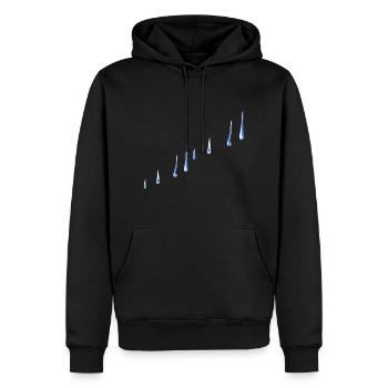 blaue wassertropfen linie wasser - Männer Premium Bio Hoodie - Schwarz - Vorne - Nico (187cm)