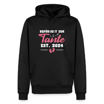 Befördert Zur Tante 2024 - Männer Premium Bio Hoodie - Schwarz - Vorne - Nico (187cm)
