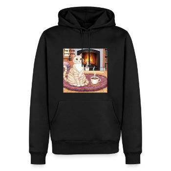 less stress more purr & coffee - Männer Premium Bio Hoodie - Schwarz - Vorne - Nico (187cm)
