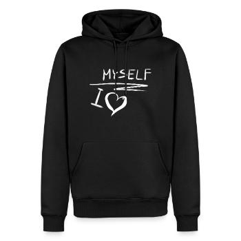 ich liebe mich selbstliebe herz - Männer Premium Bio Hoodie - Schwarz - Vorne - Nico (187cm)