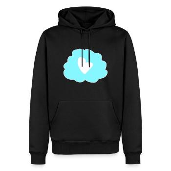 Icône de cœur de pensée nuageuse - Sweat à capuche Premium bio Homme - noir - Devant - Nico (187cm)