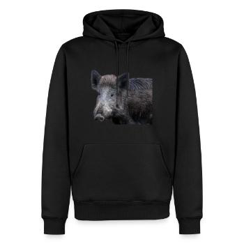 Wild boar Wild boar Pig Sow Pigs - Men’s Premium Organic Hoodie - black - Front - Nico (187cm)