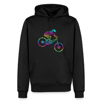 VTT Retro Calligram Cyclisme Mountain Bike Amateurs - Sweat à capuche Premium bio Homme - noir - Devant - Nico (187cm)