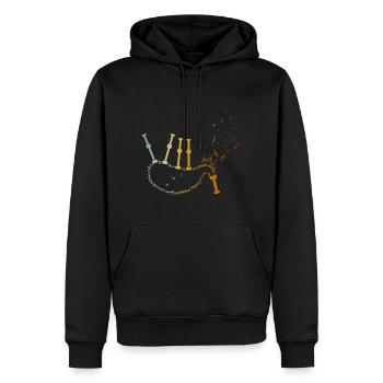 Vintage Bagpipes Notes Bagpipe Of Notes - Männer Premium Bio Hoodie - Schwarz - Vorne - Nico (187cm)