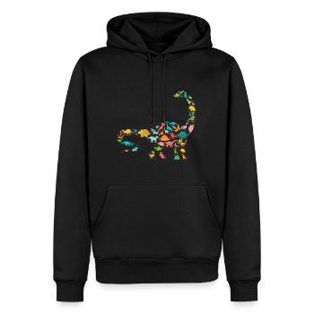 Brachiosaurus Dinosaure - Sweat à capuche Premium bio Homme - noir - Devant - Nico (187cm)