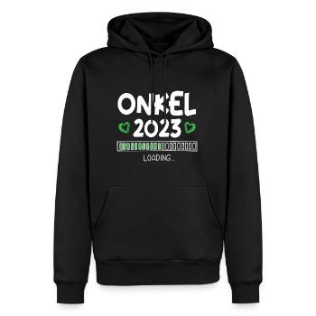 Onkel 2023 Loading - Männer Premium Bio Hoodie - Schwarz - Vorne - Nico (187cm)