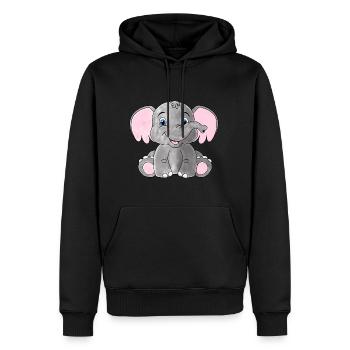 Baby Elefant - Männer Premium Bio Hoodie - Schwarz - Vorne - Nico (187cm)