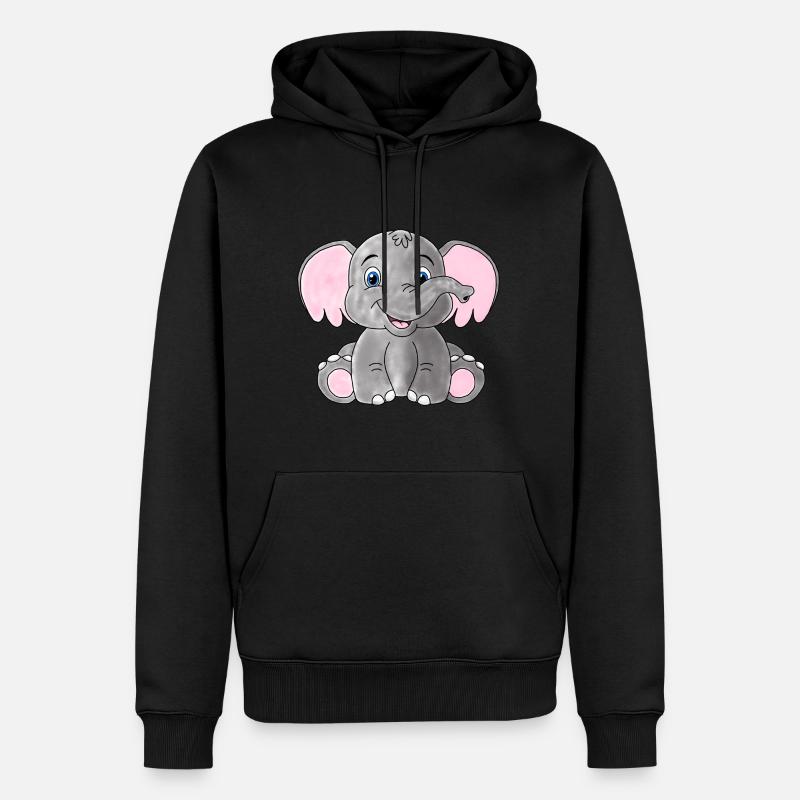 Bébé éléphant - Sweat à capuche Premium bio Homme - noir