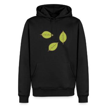 Leaf Green Three Leaves Symbol Shape Nature - Men’s Premium Organic Hoodie - black - Front - Nico (187cm)