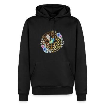Kolibri BunteR Vogel Natur Kolibri Blume Geschenk - Männer Premium Bio Hoodie - Schwarz - Vorne - Nico (187cm)