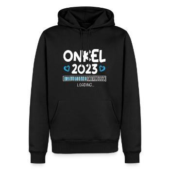 Onkel 2023 Loading - Männer Premium Bio Hoodie - Schwarz - Vorne - Nico (187cm)
