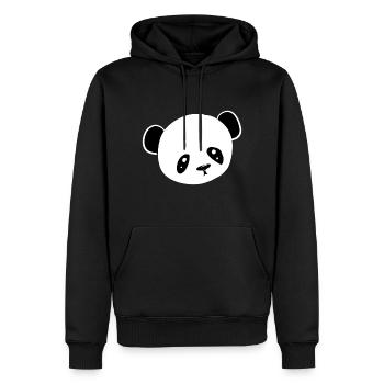 Symbol Panda Tier Kopf - Männer Premium Bio Hoodie - Schwarz - Vorne - Nico (187cm)
