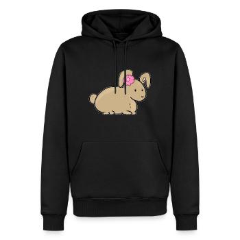hase blume tier symbol süß - Männer Premium Bio Hoodie - Schwarz - Vorne - Nico (187cm)
