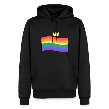 lgbt flagge regenbogen krone liebe - Männer Premium Bio Hoodie - Schwarz - Vorne - Nico (187cm)
