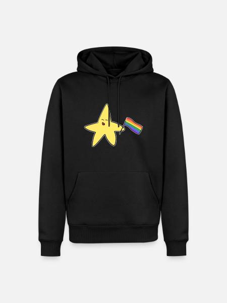 lgbt flagge stern symbol liebe - Herre Premium økologisk hoodie - sort