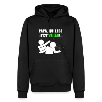 Ich lebe jetzt vegan - Männer Premium Bio Hoodie - Schwarz - Vorne - Nico (187cm)
