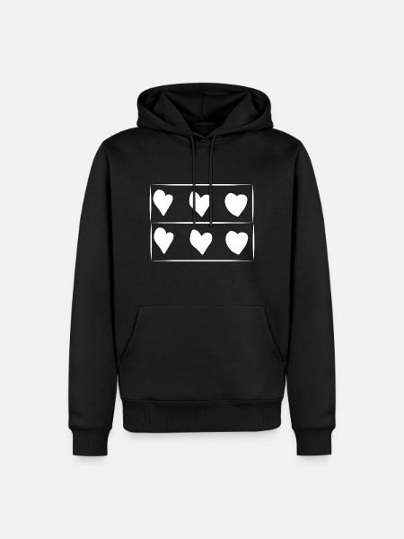 Motif rectangle de six cœurs - Sweat à capuche Premium bio Homme - noir