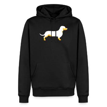 Dackel - Männer Premium Bio Hoodie - Schwarz - Vorne - Nico (187cm)