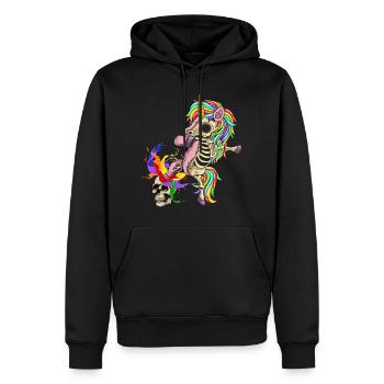 gothik crâne lgbt licorne sombre queer lgbtq squelette - Sweat à capuche Premium bio Homme - noir - Devant - Nico (187cm)