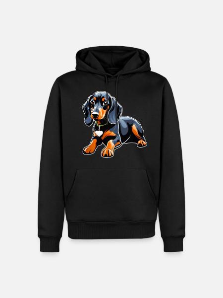Cute Dachshund Dog - Men’s Premium Organic Hoodie - black