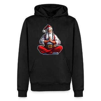 Weihnachtsmann macht Joga - Männer Premium Bio Hoodie - Schwarz - Vorne - Nico (187cm)